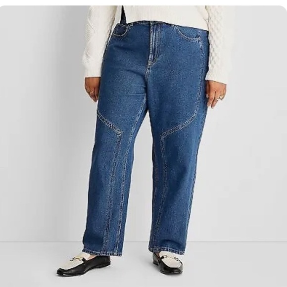 NWT Western Seamed Straight Leg Denim Pant - Future Collective with Reese 10 - Picture 4 of 15